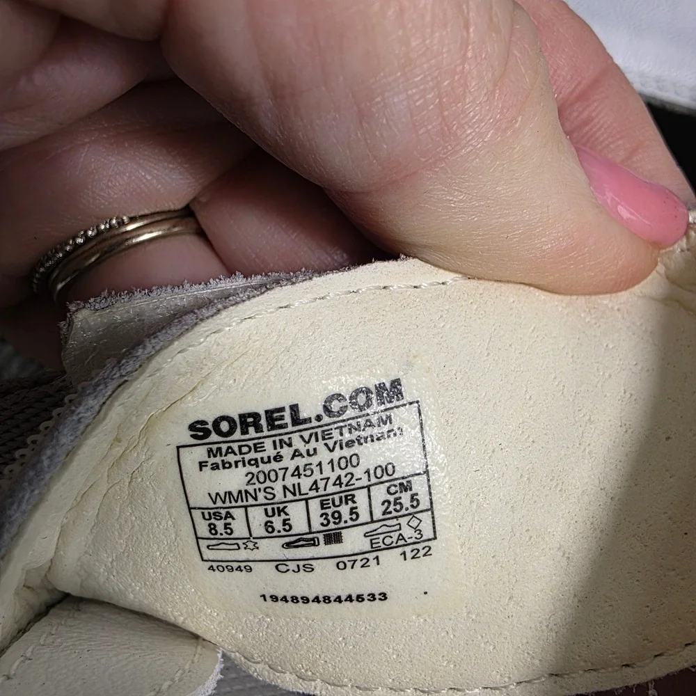 Sorel Explorer Blitz‎ Sandal White Leather Platform Sporty Women 8.5 Excellent